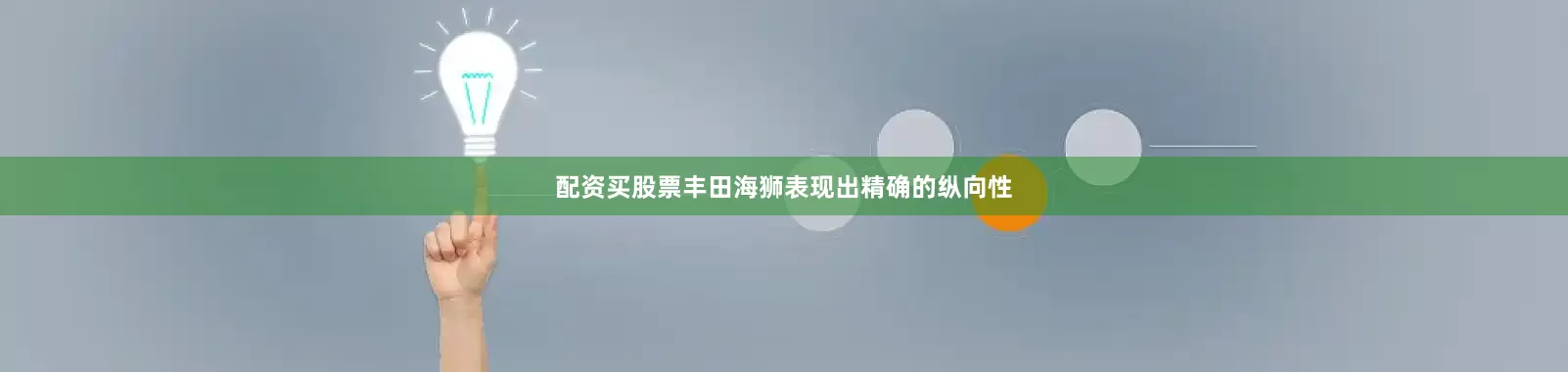 配资买股票丰田海狮表现出精确的纵向性